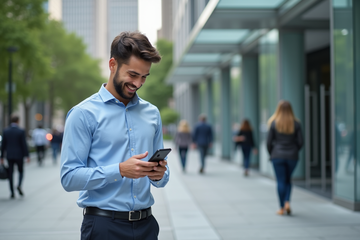 Jeune homme urbain vérifiant ses outils administratifs